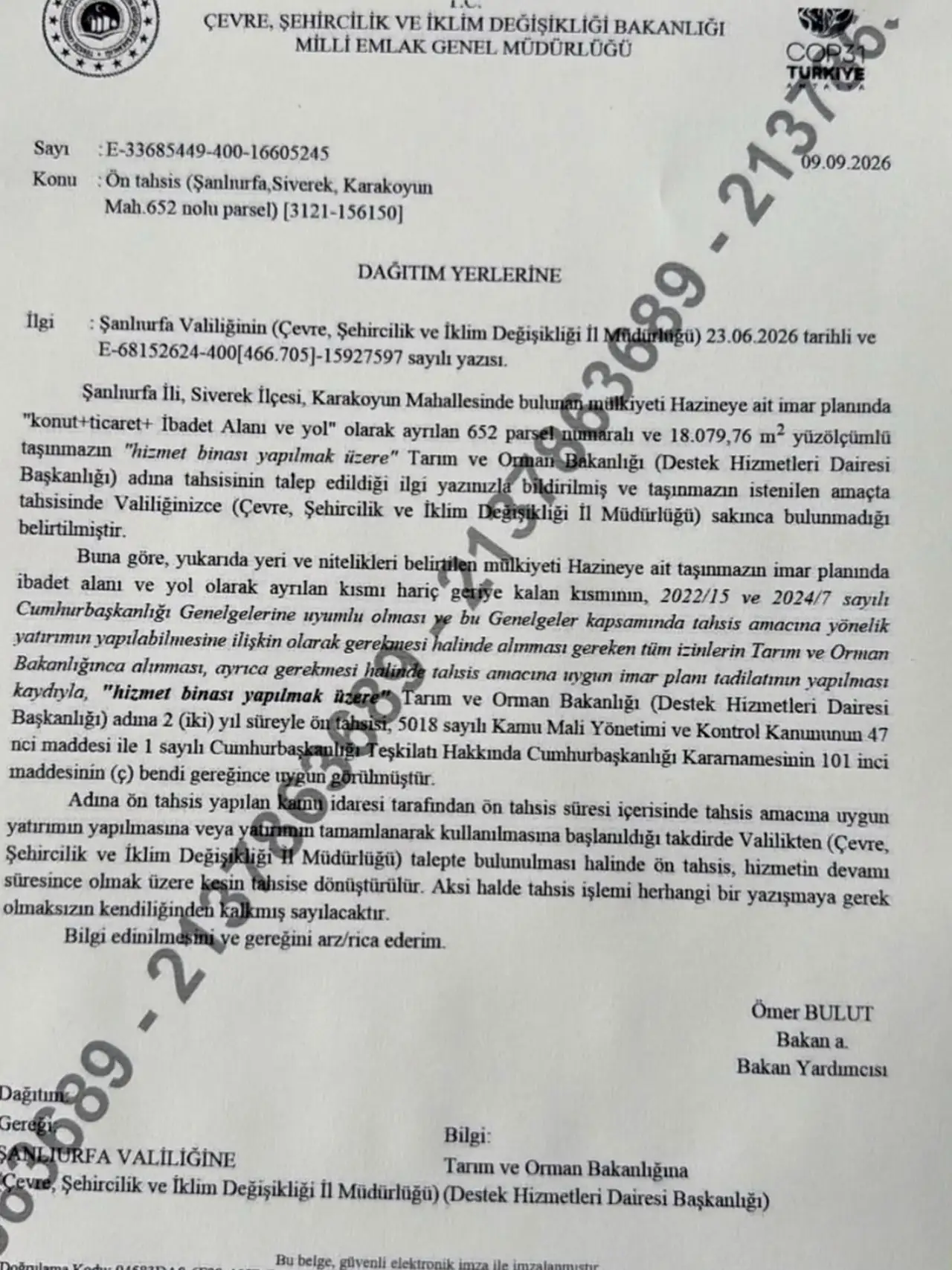 Başkan Bucak’tan Siverek’e Tarım Kompleksi Müjdesi