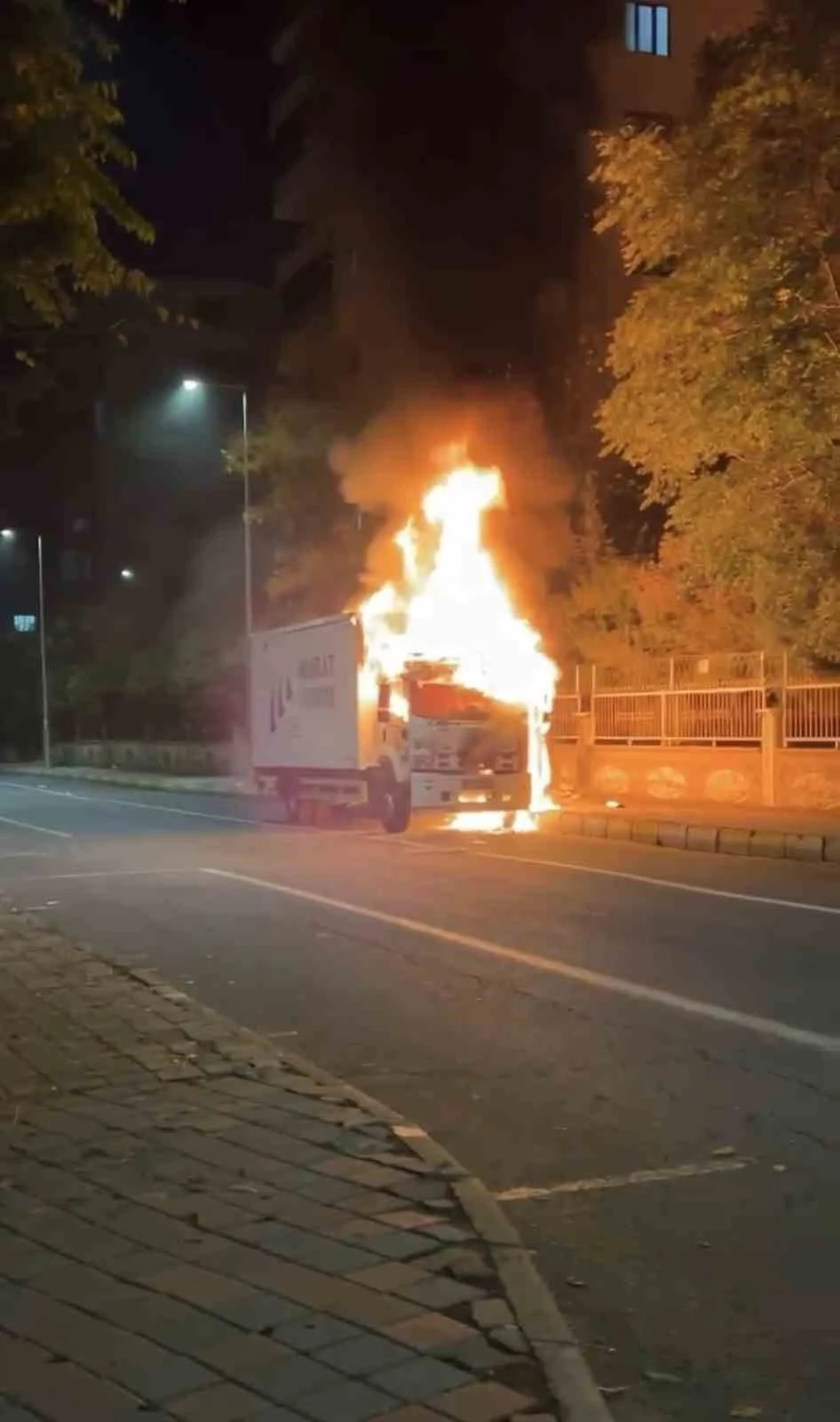 Park Halindeki Tır Alevlere Teslim Oldu