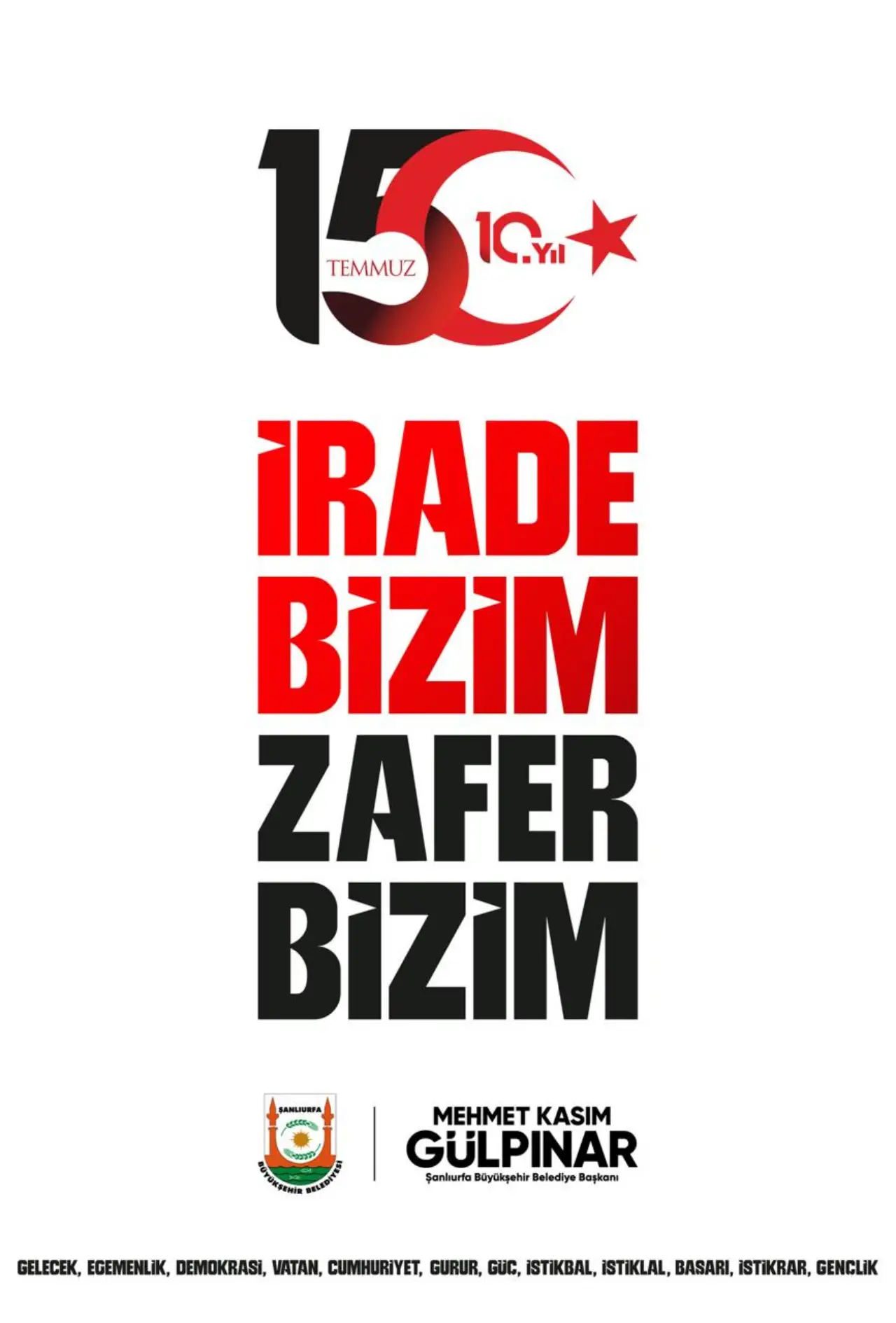BAŞKAN GÜLPINAR'DAN 15 TEMMUZ DEMOKRASİ VE MİLLÎ BİRLİK GÜNÜ MESAJI