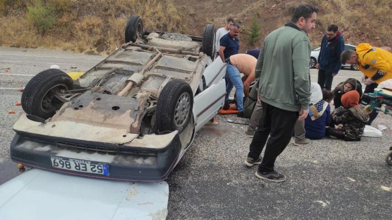 Adıyaman’da otomobil takla attı: 5 yaralı