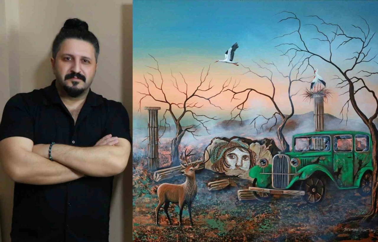 Ressam Selman Uzun'un "Sessiz Tanıklar" Sergisinde Sanatseverlerle Buluşuyor