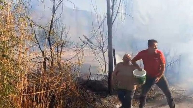 Çıkan Yangına Köy Halkından Büyük Müdahale