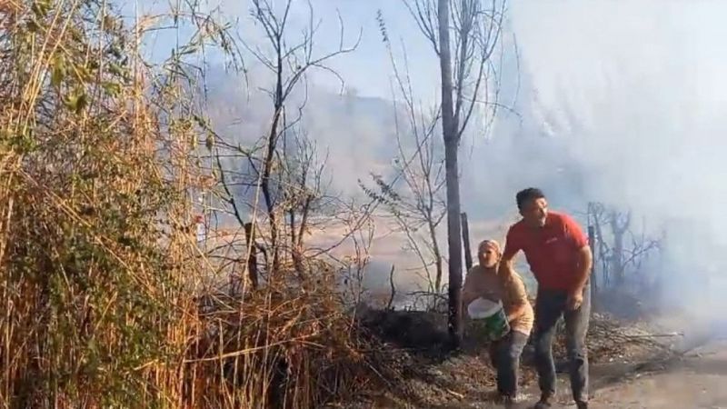 Çıkan Yangına Köy Halkından Büyük Müdahale