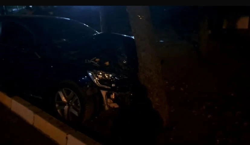 Kaldırıma Çıkan Otomobil Ağaca Çarparak Durdu: 3 Yaralı
