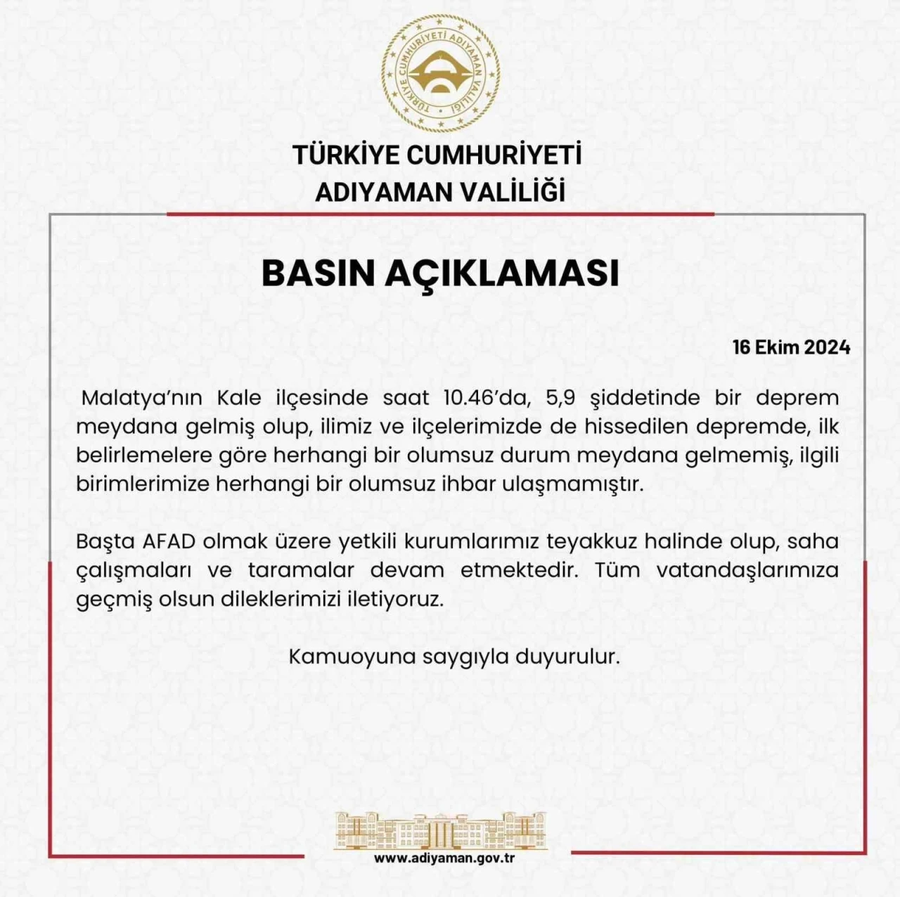 Deprem Açıklaması: