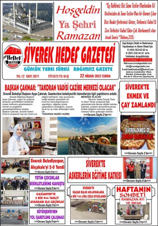 22.04.2022 Tarihli Birinci Sayfa