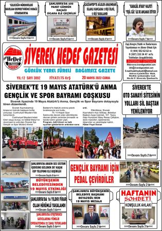 20.05.2022 Tarihli Birinci Sayfa