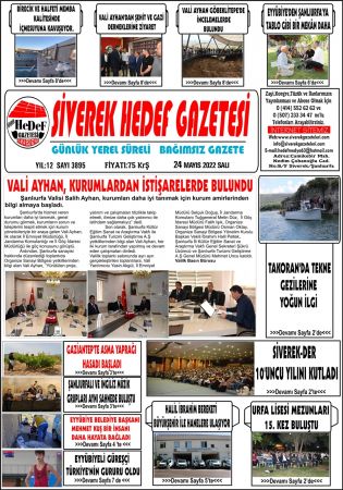24.05.2022 Tarihli Birinci Sayfa