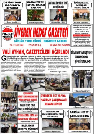 30.05.2022 Tarihli Birinci Sayfa