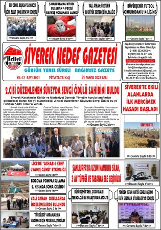 31.05.2022 Tarihli Birinci Sayfa