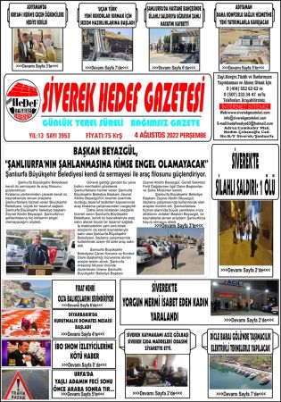 4.08.2022 Tarihli Birinci Sayfa