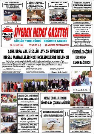 22.08.2022 Tarihli Birinci Sayfa