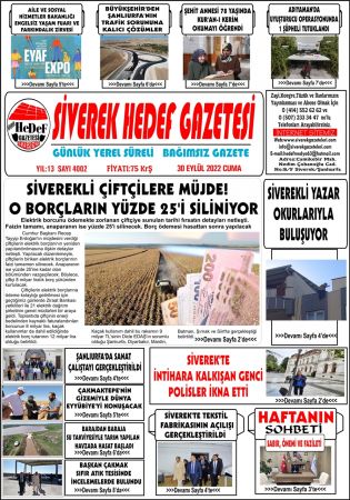 30.09.2022 Tarihli Birinci Sayfa