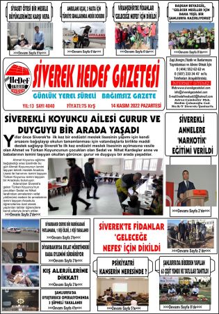 14.11.2022 Tarihli Birinci Sayfa
