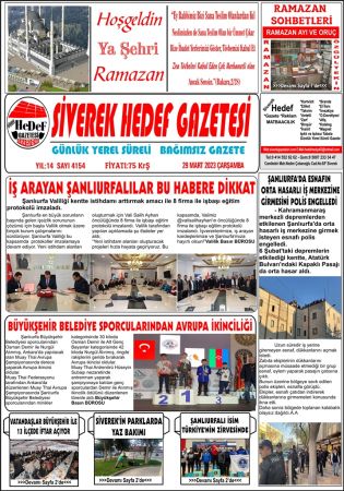 29.03.2023 Tarihli Birinci Sayfa