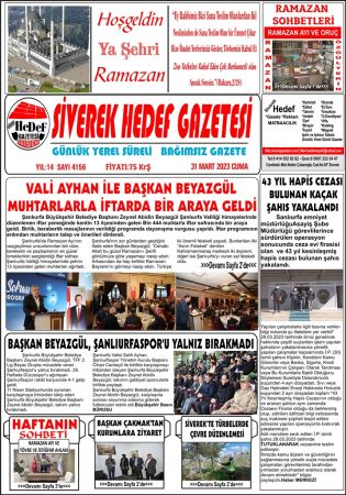31.03.2023 Tarihli Birinci Sayfa