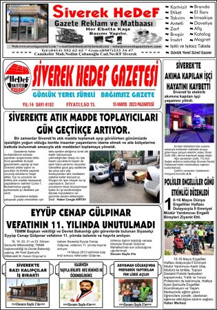 15.05.2023 Tarihli Birinci Sayfa