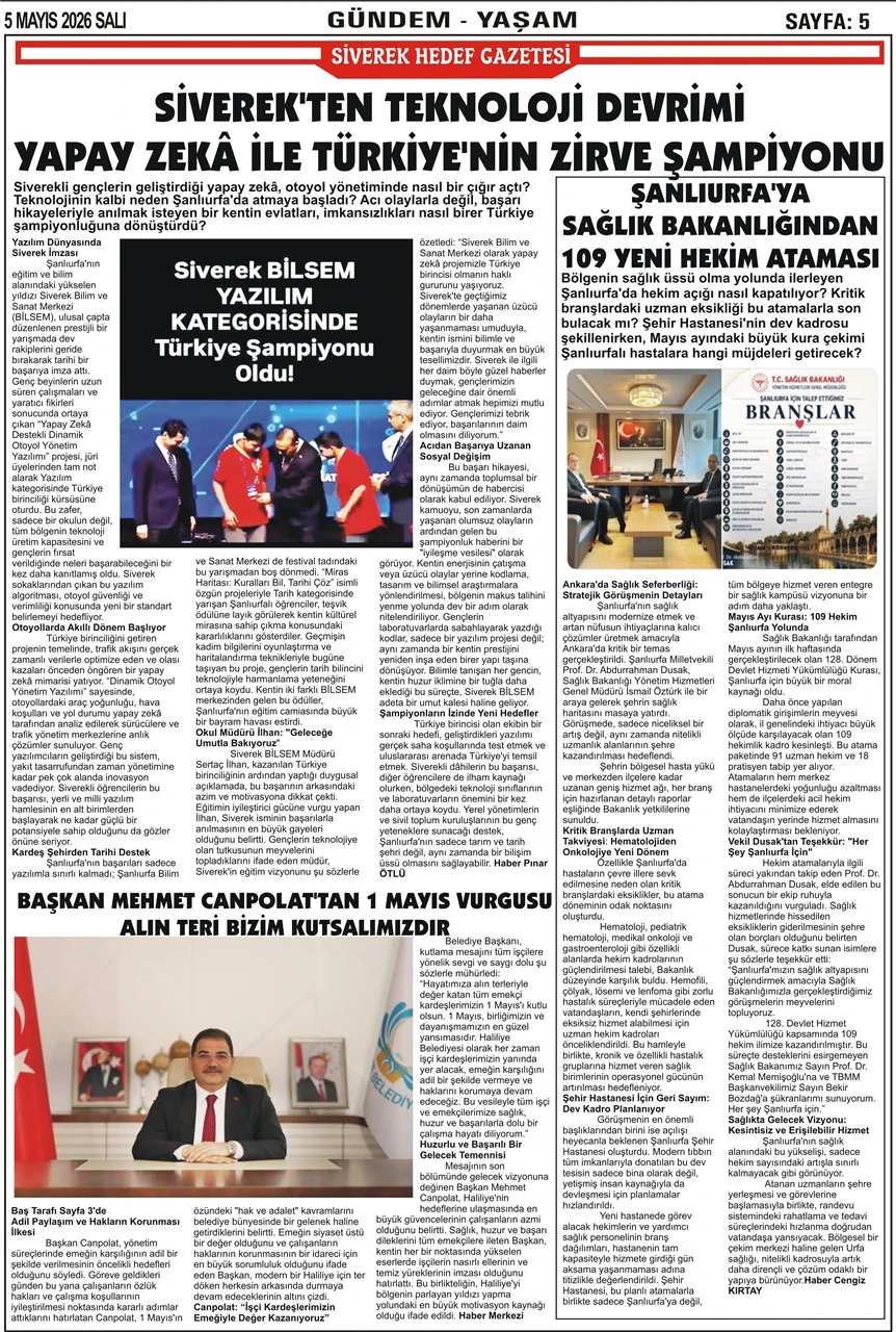 05.05.2026 Tarihli Gazetemiz