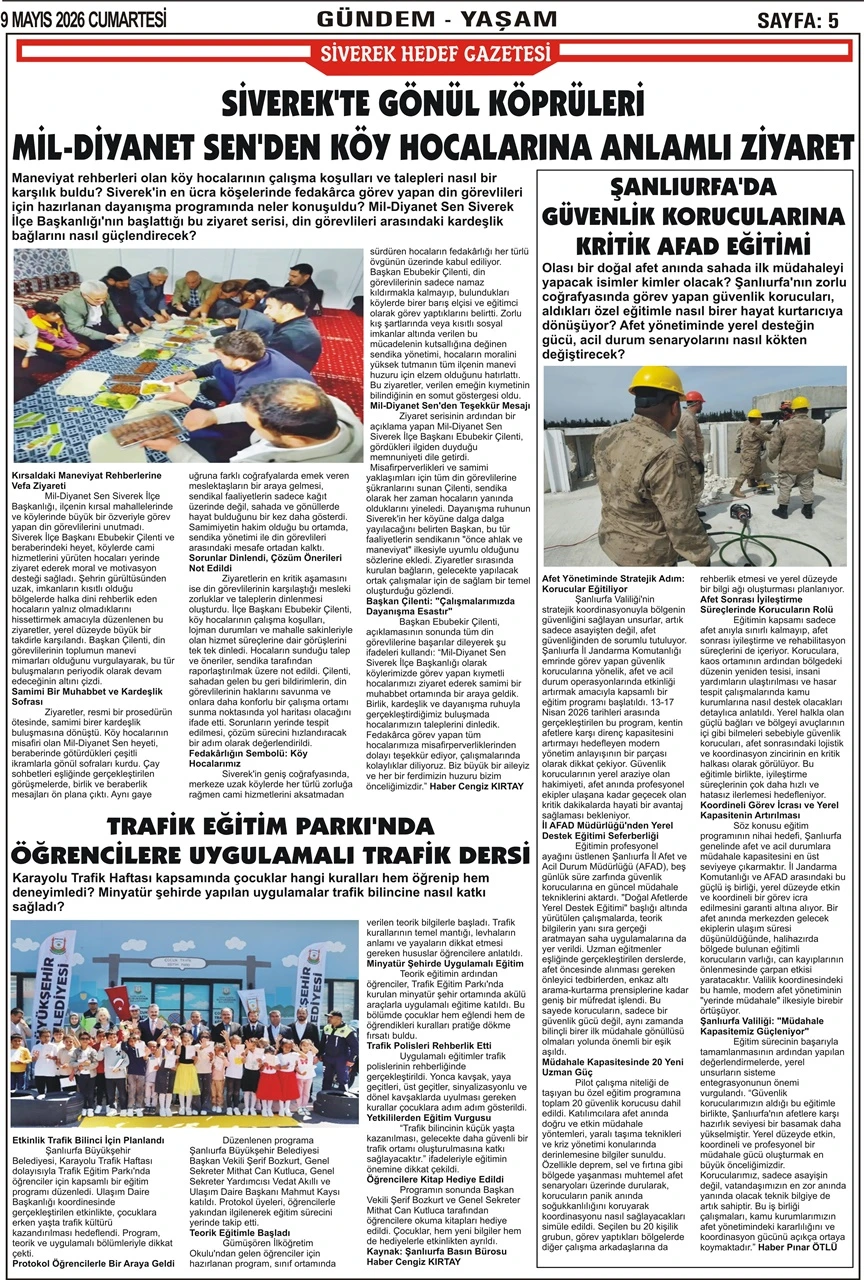 09.05.2026 Tarihli Gazetemiz