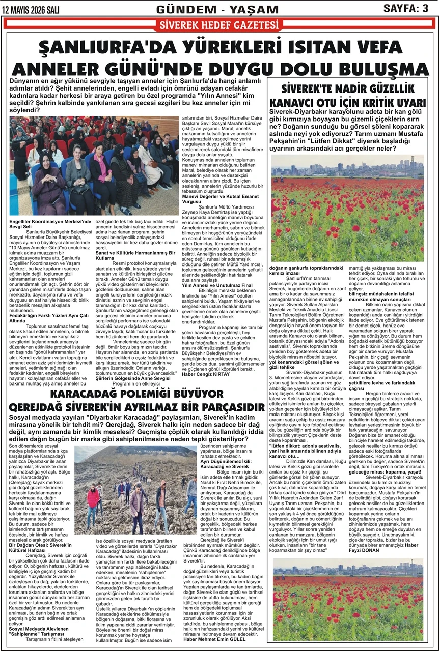 12.05.2026 Tarihli Gazetemiz