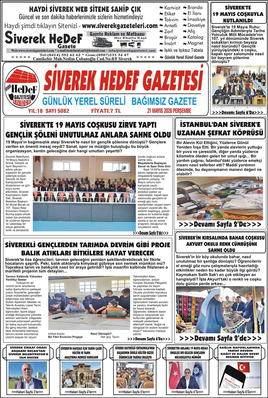 21.05.2026 Tarihli Gazetemiz