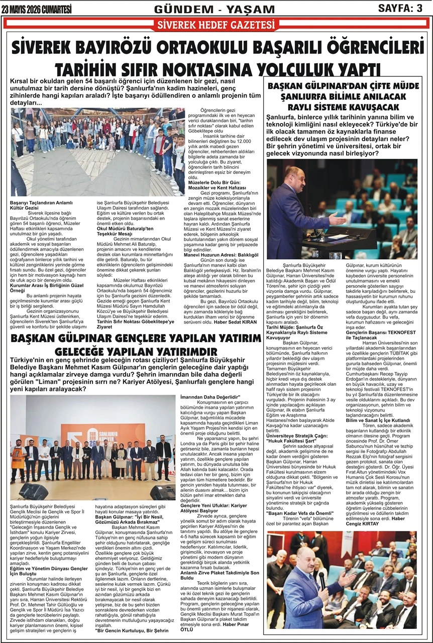 23.05.2026 Tarihli Gazetemiz