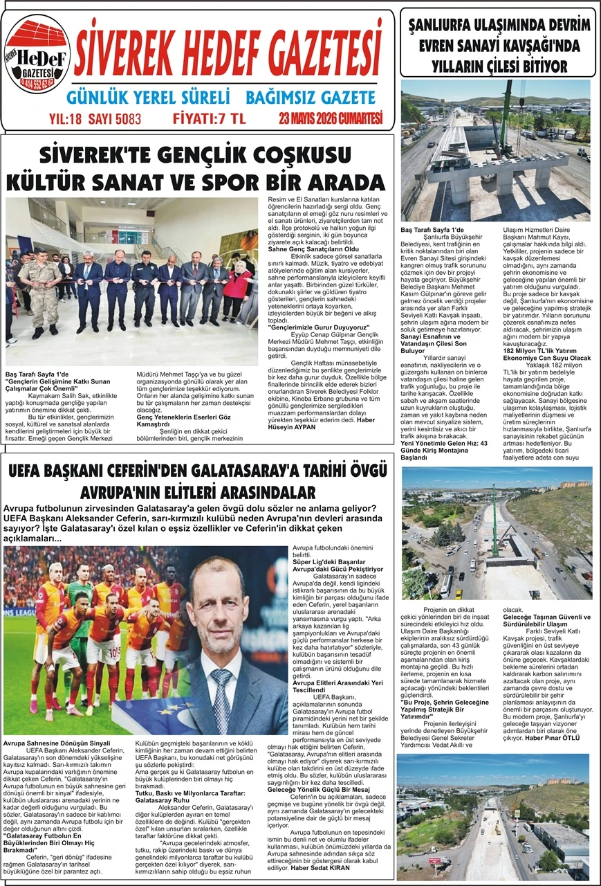 23.05.2026 Tarihli Gazetemiz