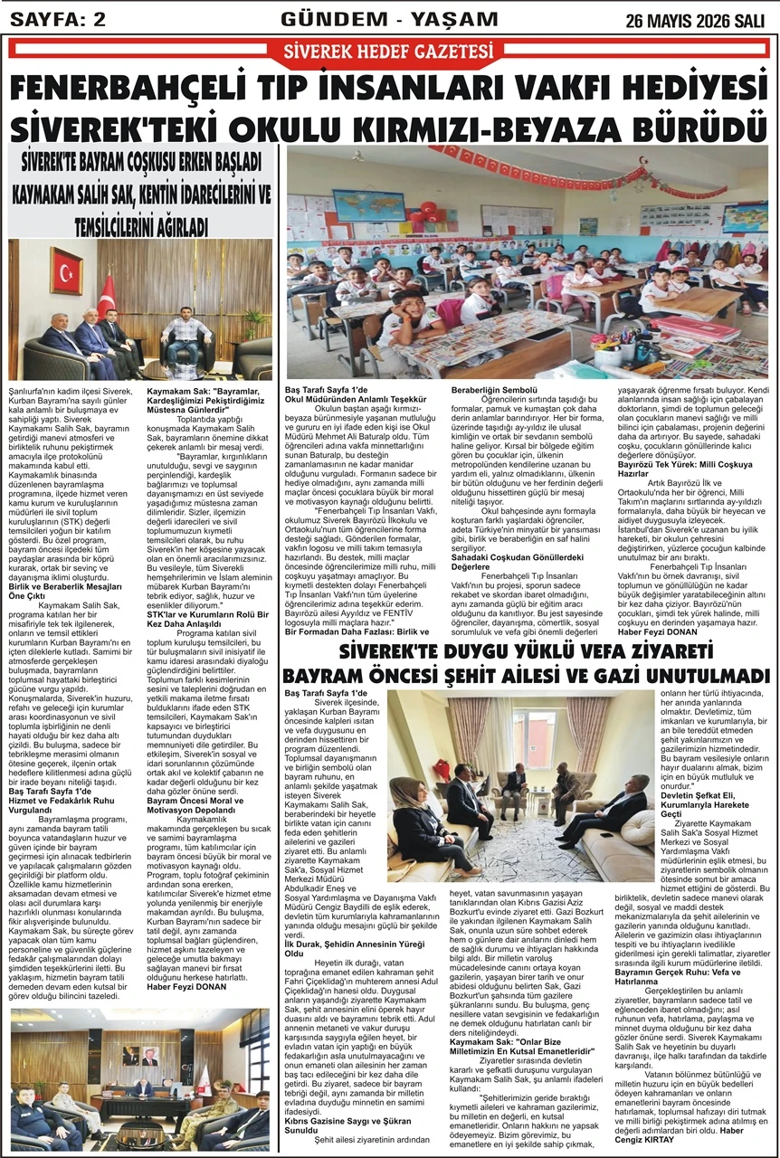 26.05.2026 Tarihli Gazetemiz
