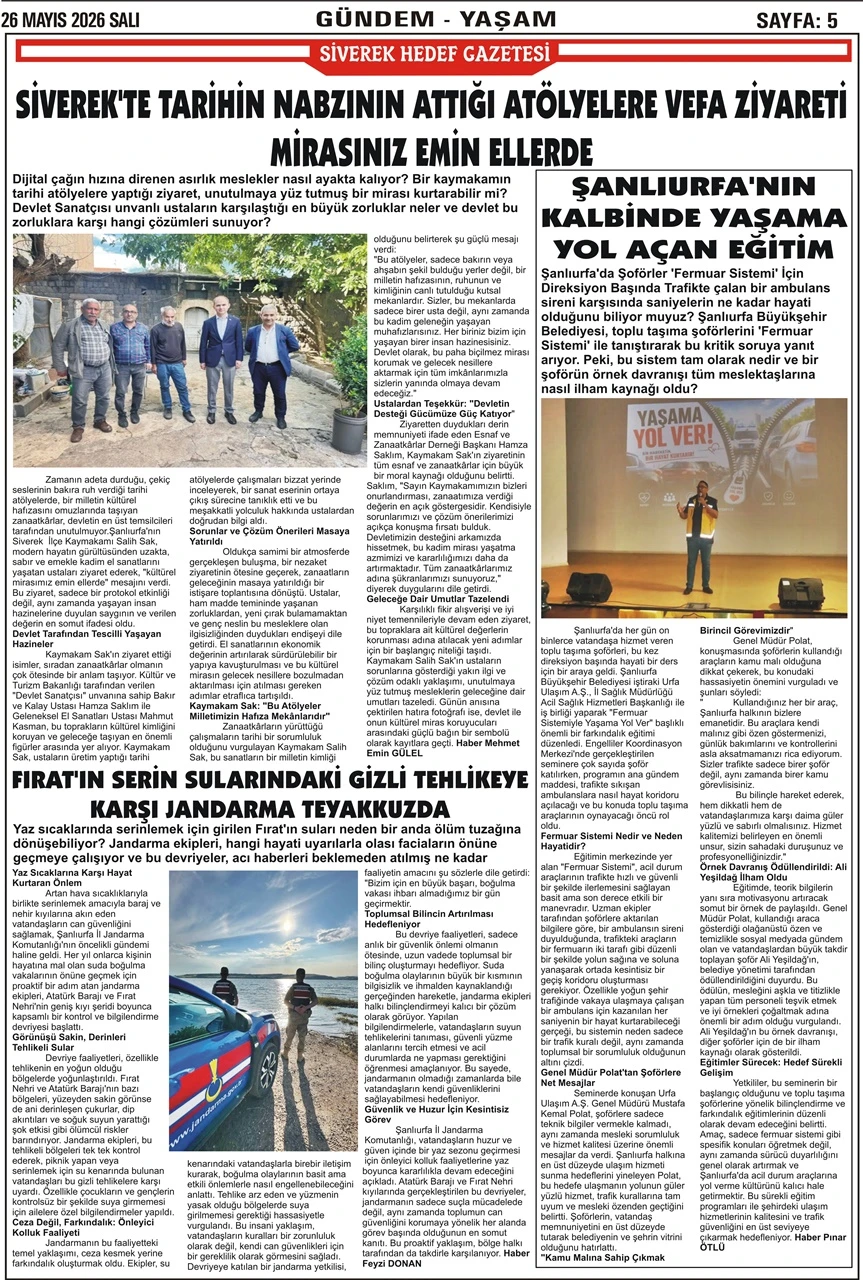 26.05.2026 Tarihli Gazetemiz