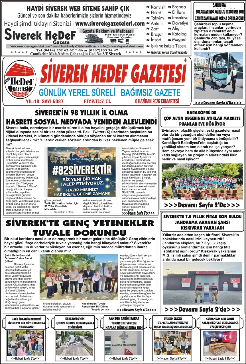 06.06.2026 Tarihli Gazetemiz