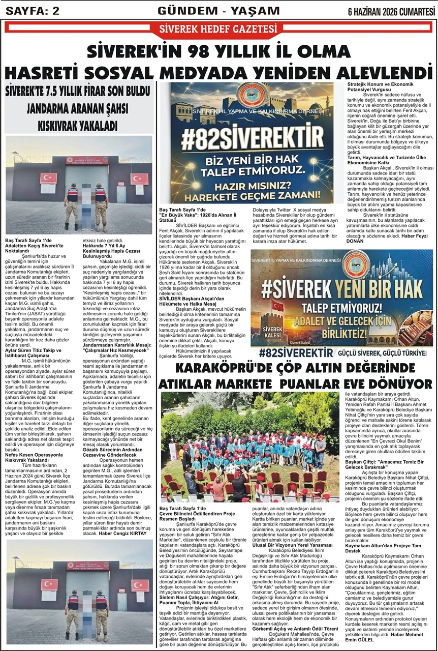 06.06.2026 Tarihli Gazetemiz