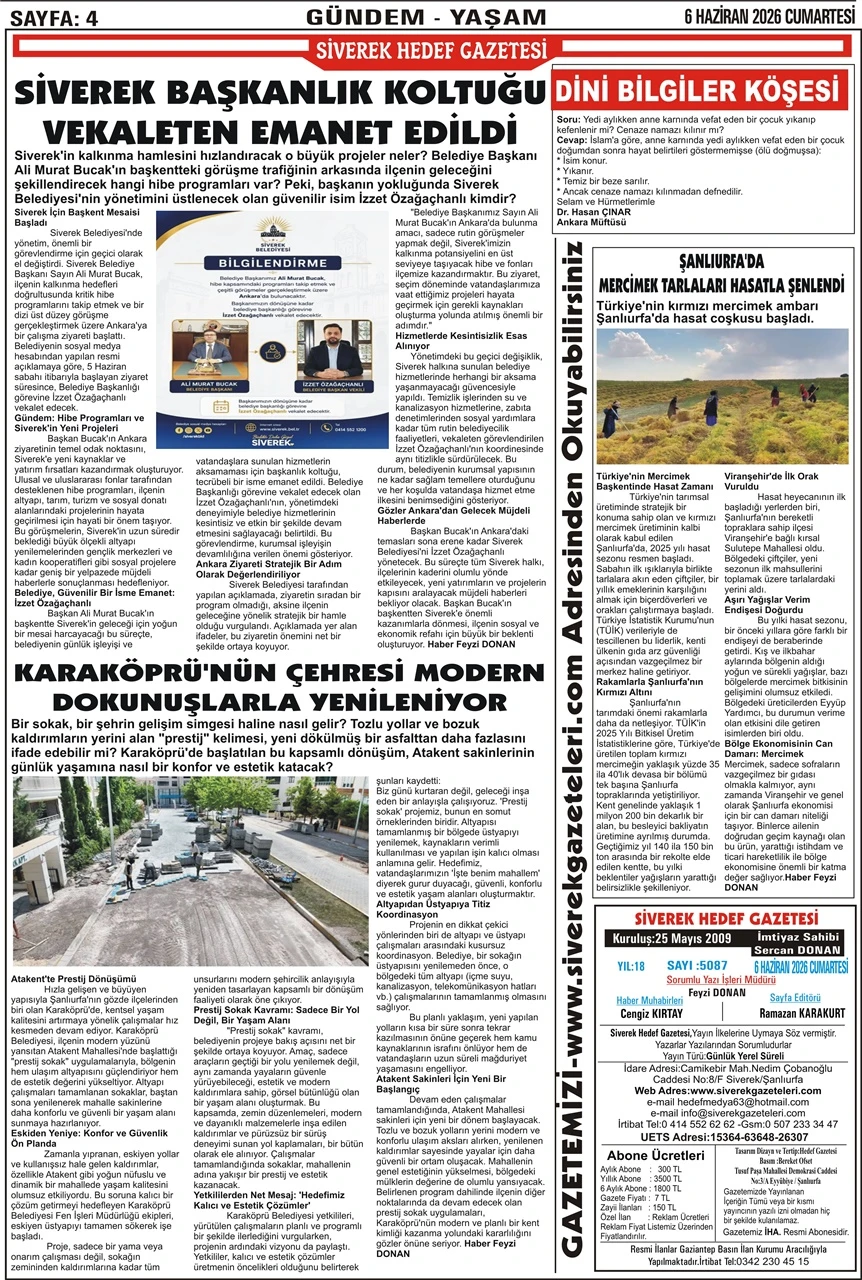 06.06.2026 Tarihli Gazetemiz