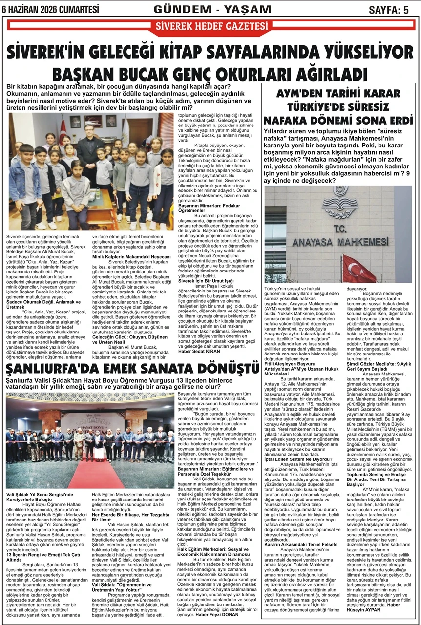 06.06.2026 Tarihli Gazetemiz