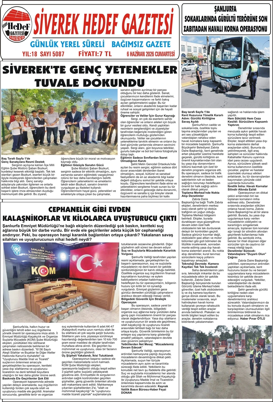 06.06.2026 Tarihli Gazetemiz
