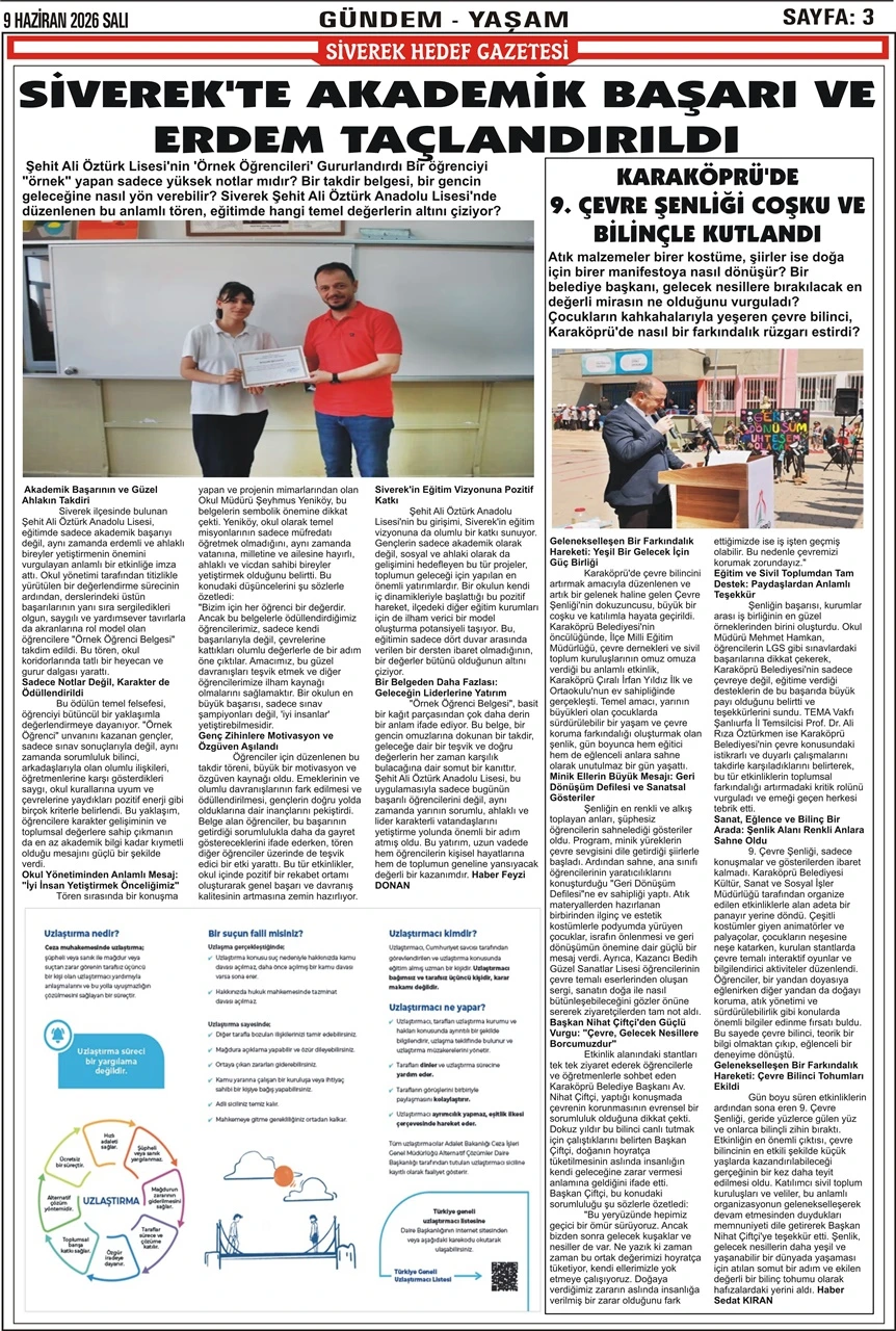 09.06.2026 Tarihli Gazetemiz