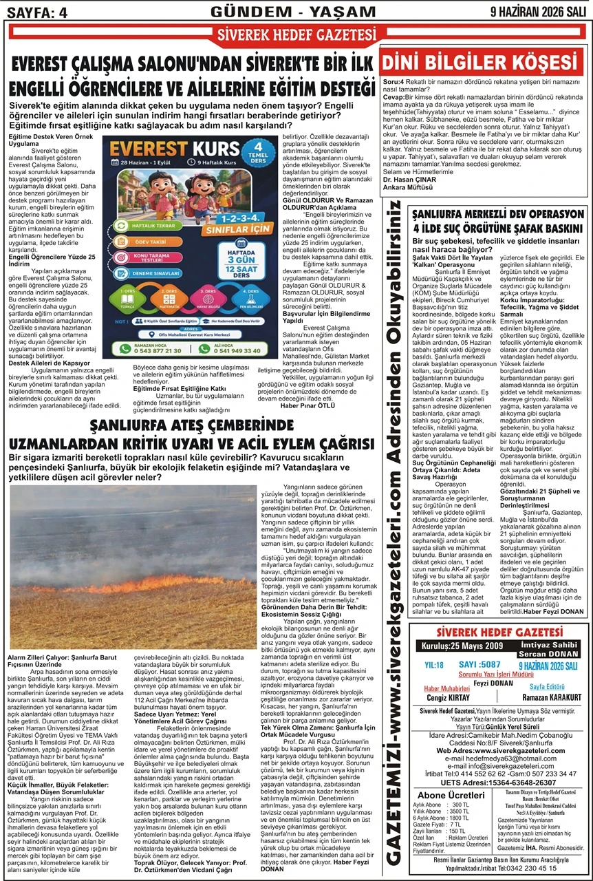 09.06.2026 Tarihli Gazetemiz