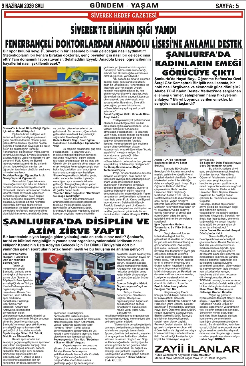 09.06.2026 Tarihli Gazetemiz