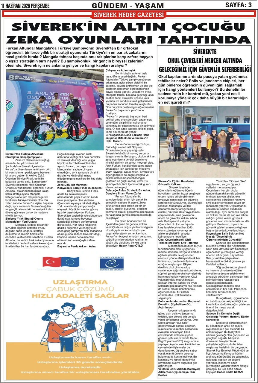 11.06.2026 Tarihli Gazetemiz