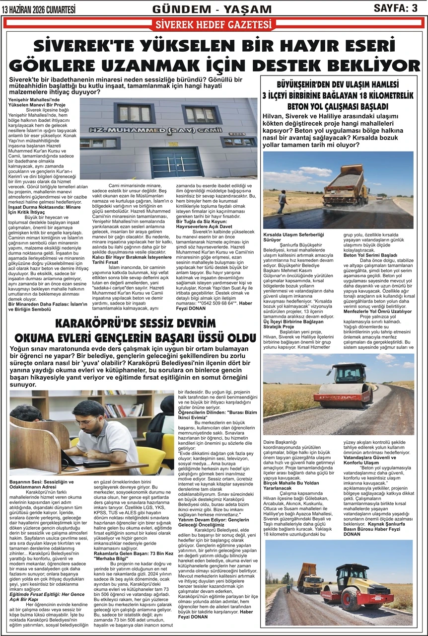 13.06.2026 Tarihli Gazetemiz