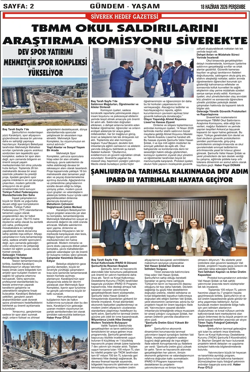 18.06.2026 Tarihli Gazetemiz