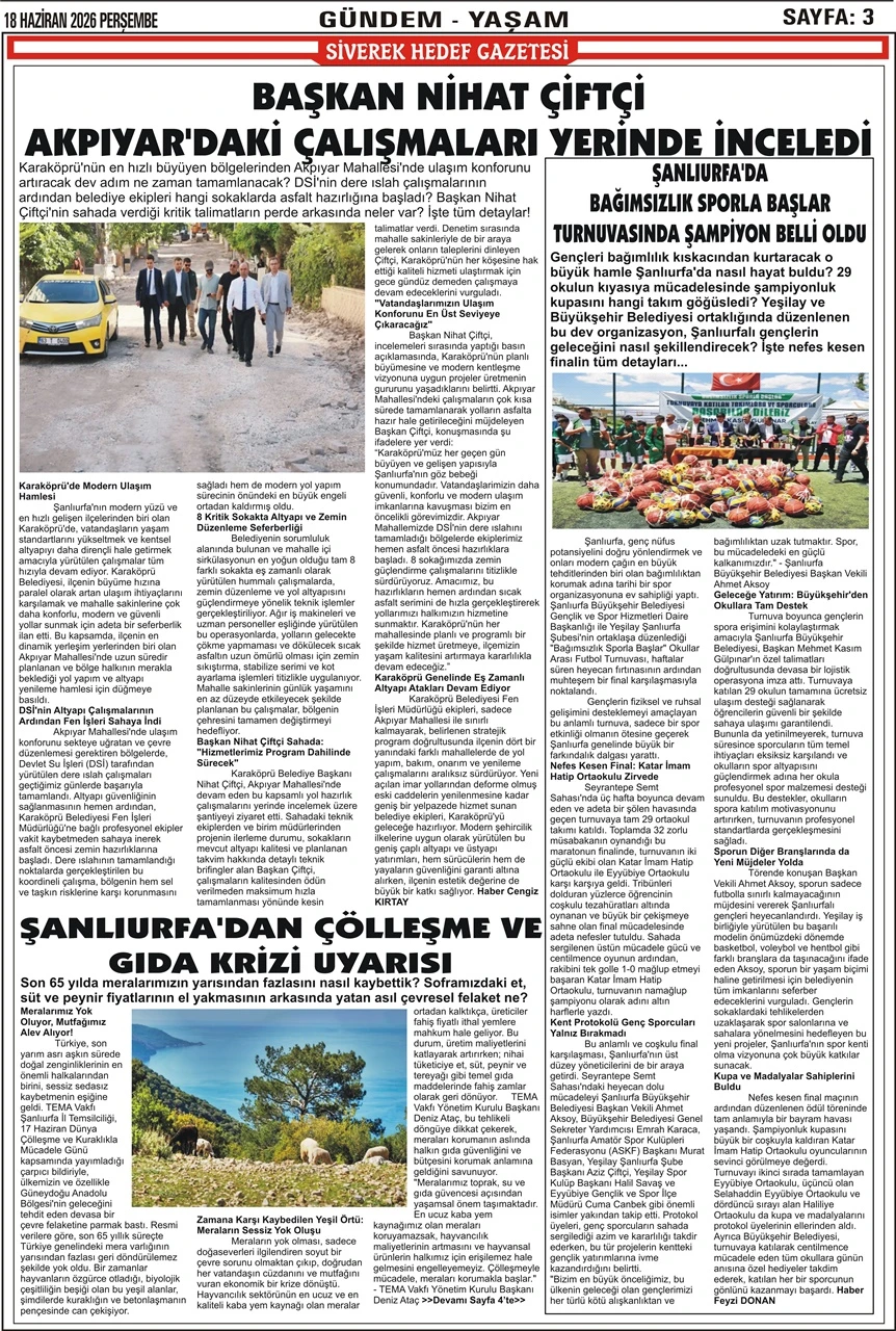 18.06.2026 Tarihli Gazetemiz
