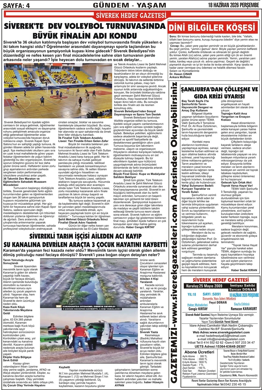 18.06.2026 Tarihli Gazetemiz