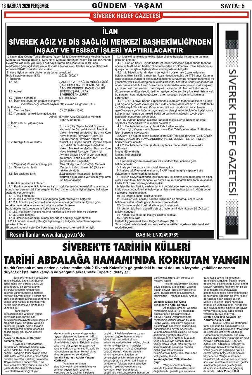 18.06.2026 Tarihli Gazetemiz