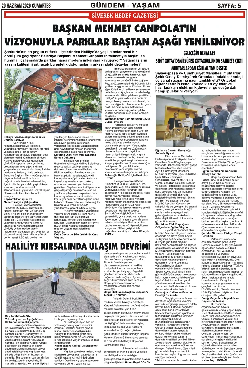 20.06.2026 Tarihli Gazetemiz