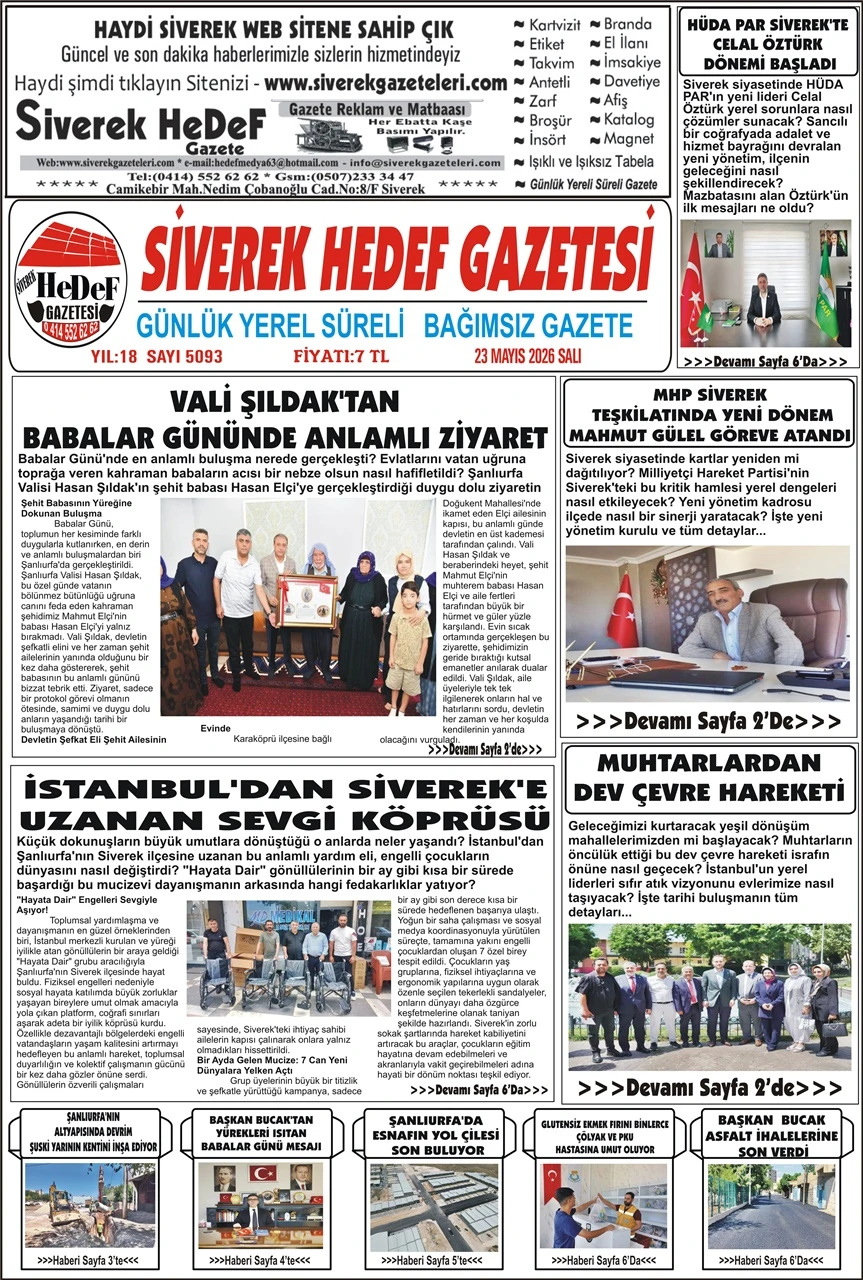 23.06.2026 Tarihli Gazetemiz