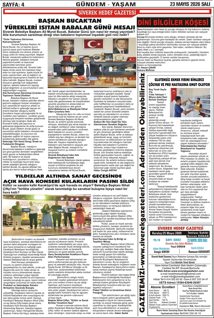 23.06.2026 Tarihli Gazetemiz