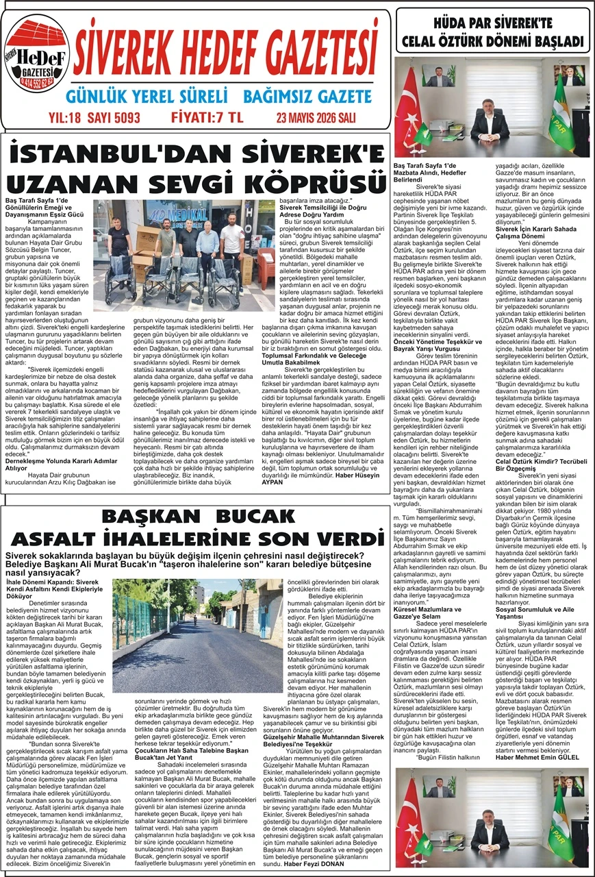23.06.2026 Tarihli Gazetemiz