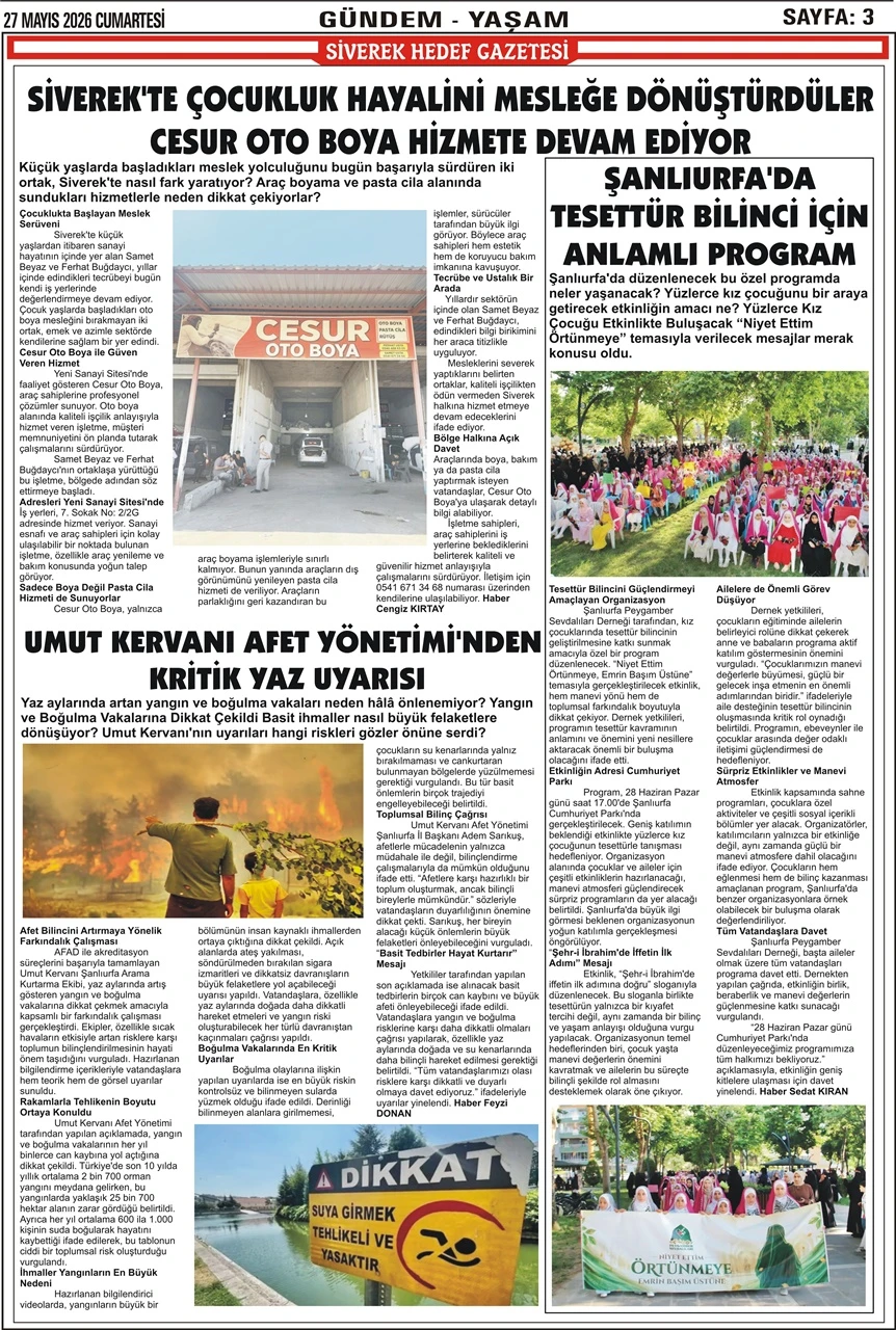 27.06.2026 Tarihli Gazetemiz