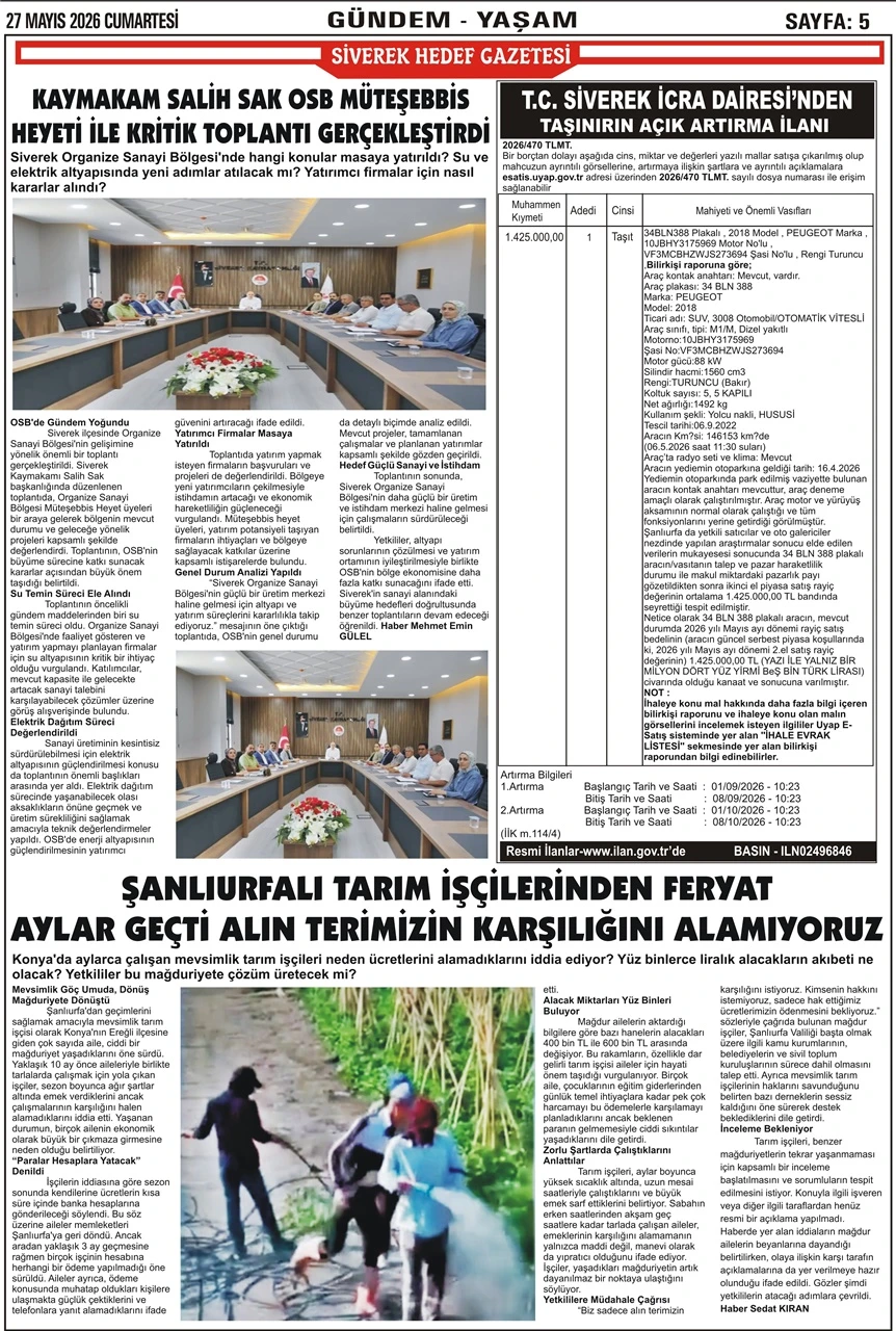 27.06.2026 Tarihli Gazetemiz