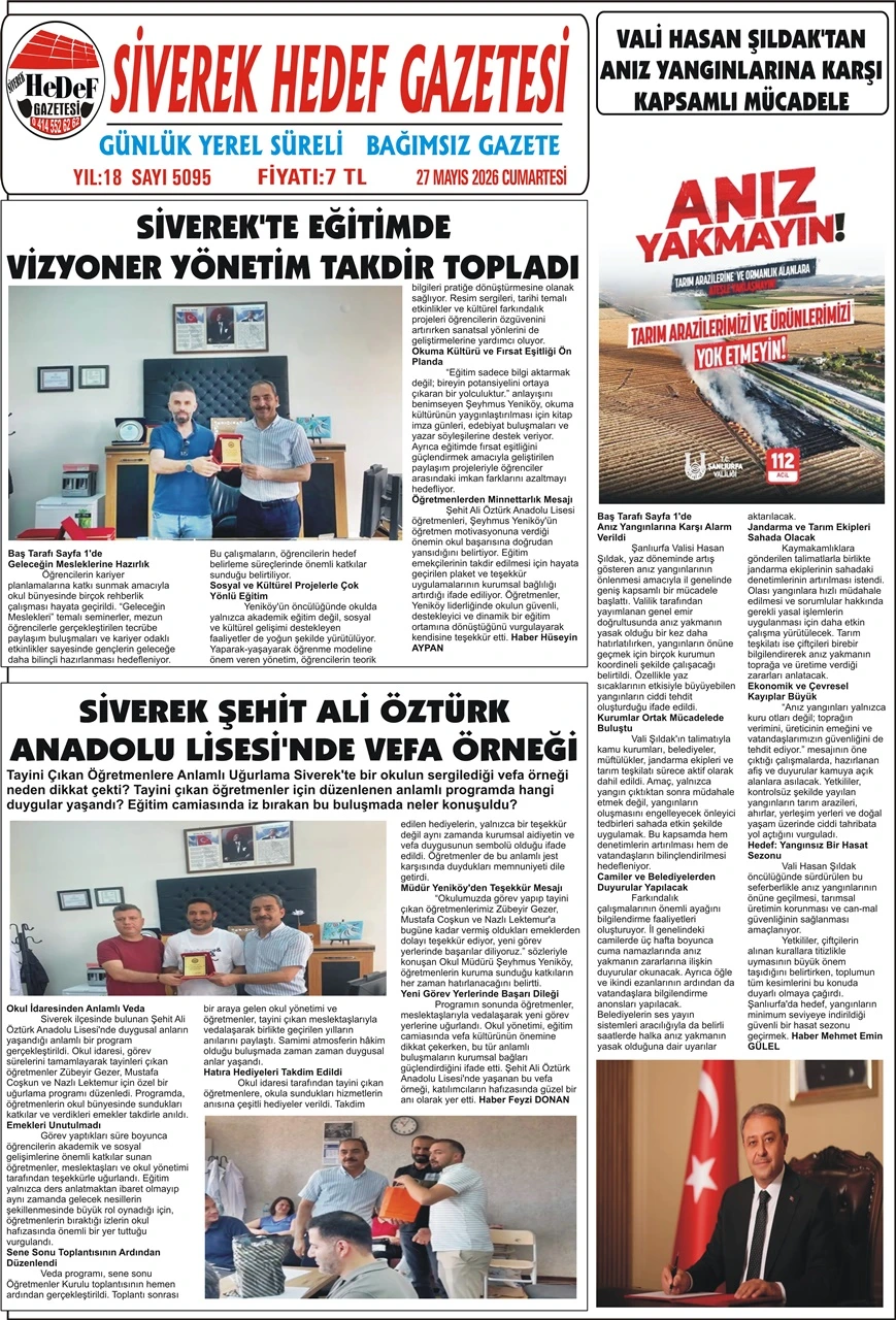 27.06.2026 Tarihli Gazetemiz